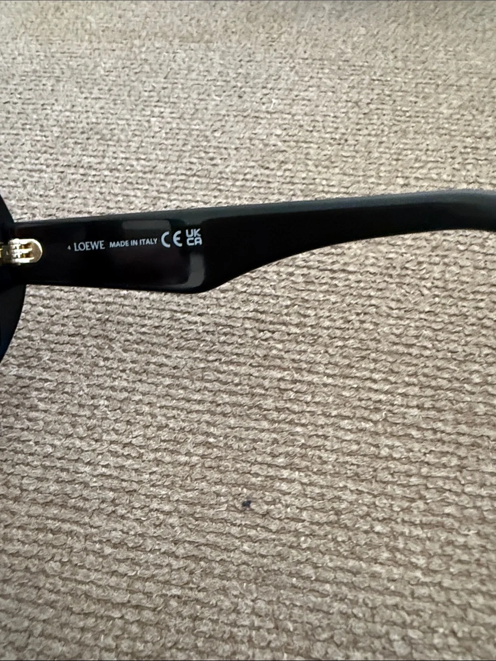 Loewe Black Oversized Square Women's Glasses with Gold Accents